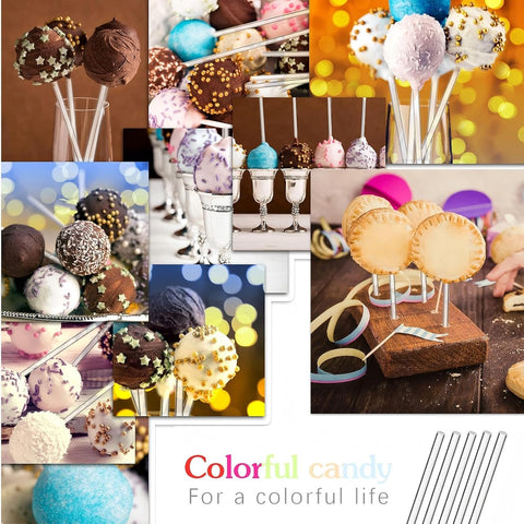 Zopeal 200 Pcs Acrylic Lollipop Stick Cake Pop Rod, 4 x 0.12 Inches, Clear