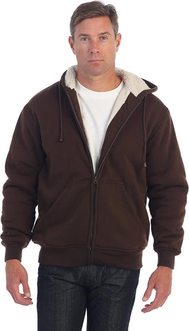 Gioberti Men's Soft Heavyweight Sherpa Lined Fleece Hoodie Jacket
