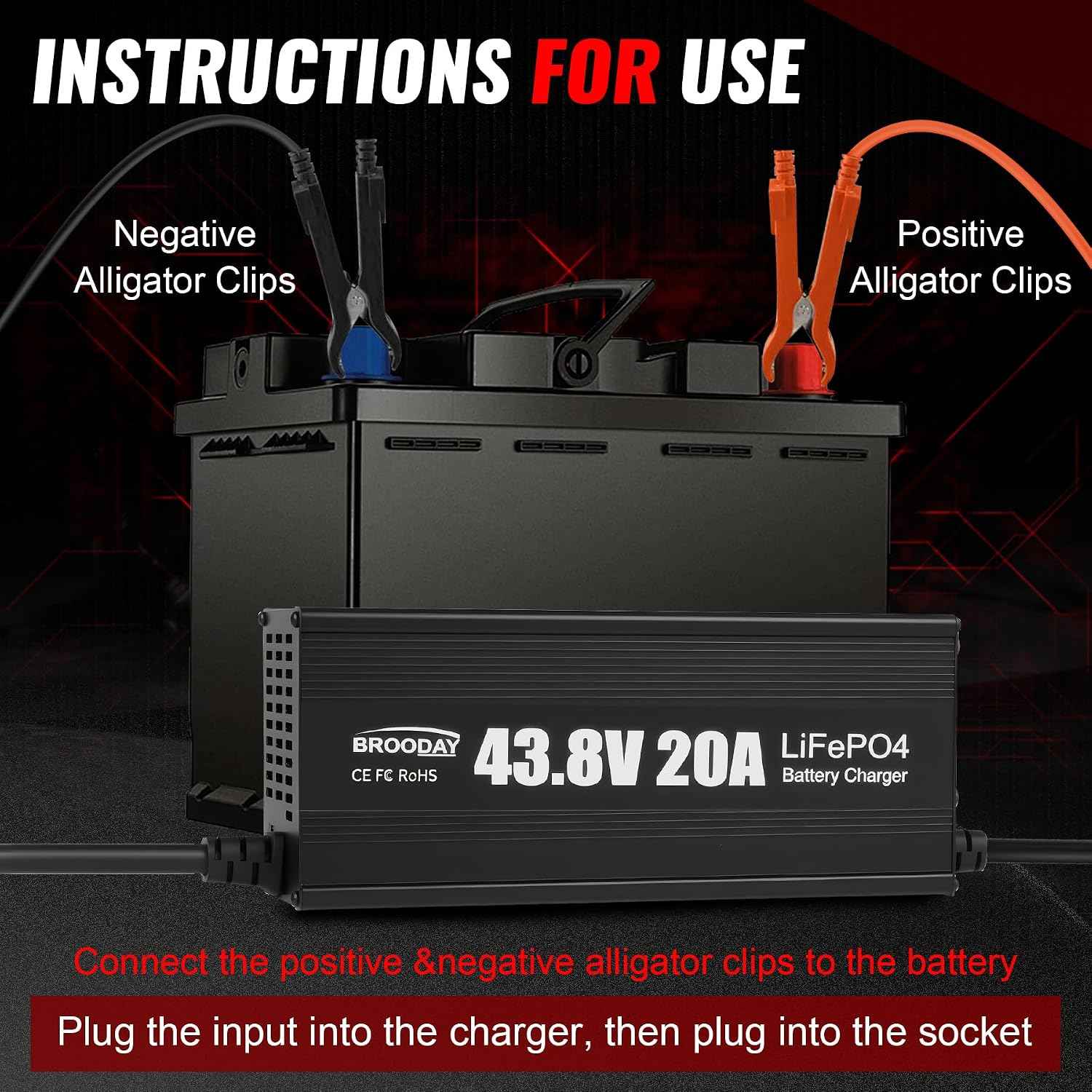 43.8V/36V 20A LiFePO4 Lithium Battery Charger, for Golf Cart