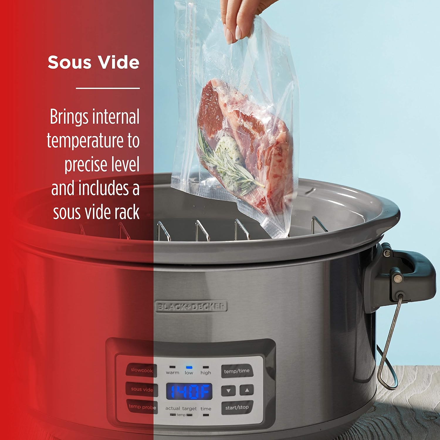 BLACK+DECKER 7-Quart Digital Slow Cooker with Sous Vide