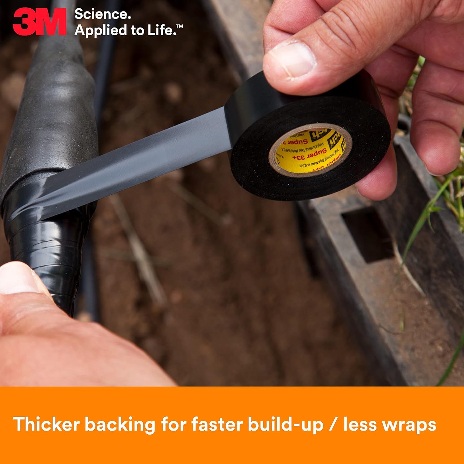 3M Scotch Super 33+ Electrical Tape, 3/4 in x 76 ft, 10 Rolls, Black