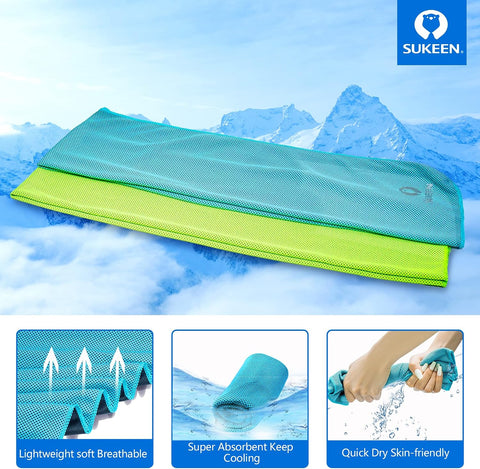 Sukeen 4 Pack Cooling Towels (40"x12") for Neck and Face Instant Cooling