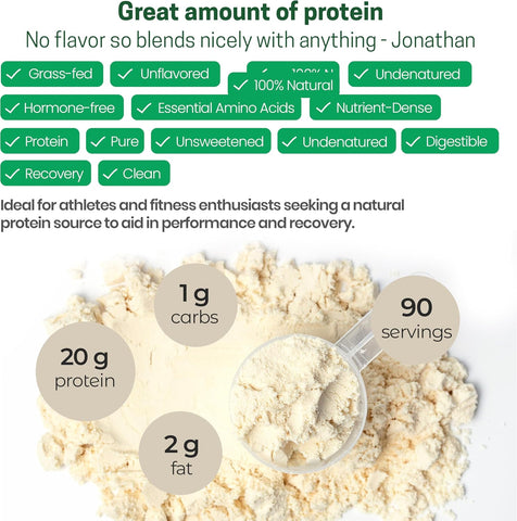 Z Natural Foods Grass-Fed Whey Protein Concentrate - Cold Processed, 5 lb