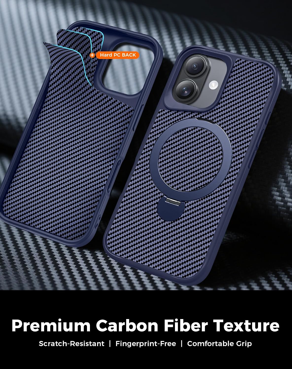 Designed for iPhone 17 Case with Stand, Cosmic Orange