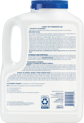 Clorox® Pool&Spa™ Spa Bromine Tablets- Bromine Tablets for Spa & Hot Tub, Low-Odor Sanitization, Kills Bacteria, Restores Water Clarity, Slow-Dissolving, 5LB (Pack of 1)