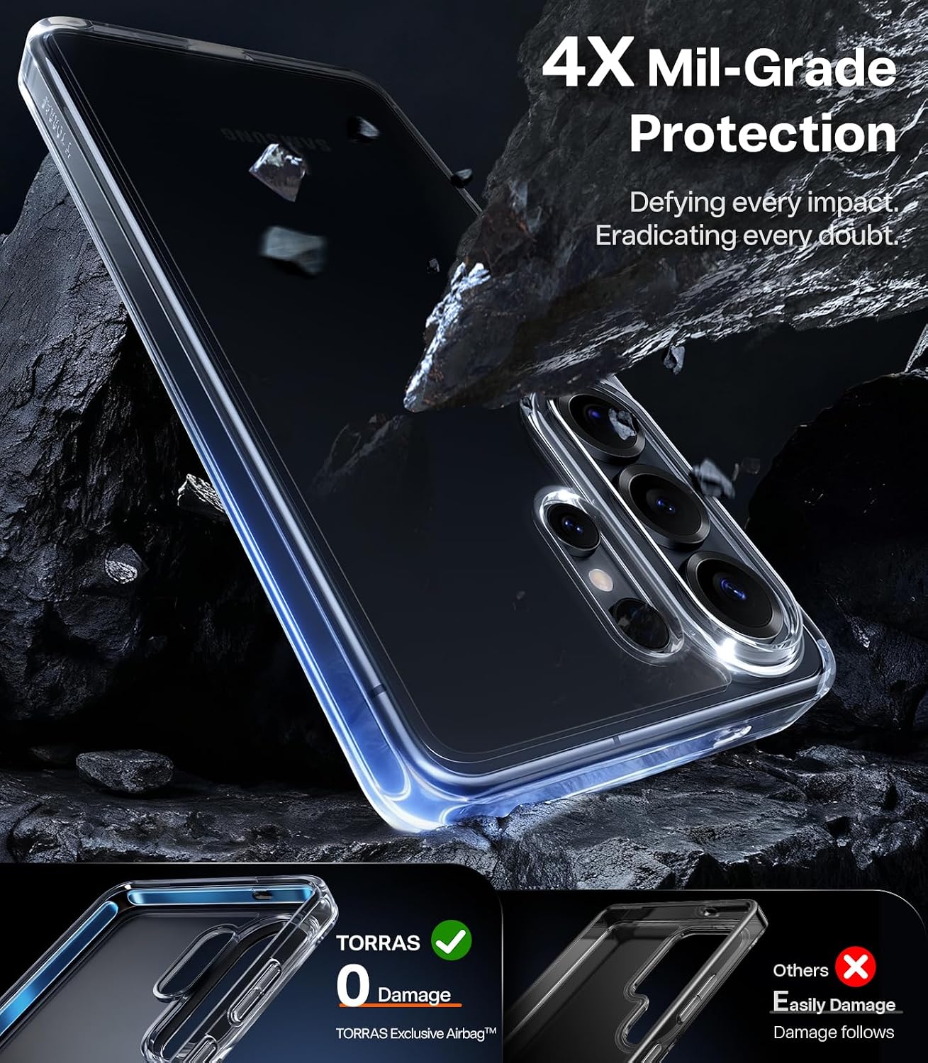 TORRAS for Samsung Galaxy S26 Ultra Case Clear, 2026 Upgraded Non-Yellowing