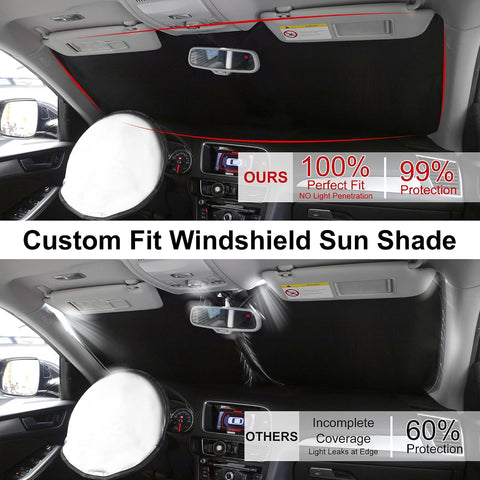 YYCKE Windshield Sun Shade Accessories Compatible with 2014 2015 2016 2017 2018 X5 for BMW Foldable Sunshade Sun Visor Blocks UV