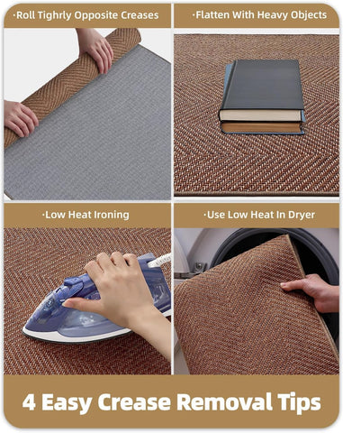 Color&Geometry Ultra Thin Indoor Door Mat 24"x36"Entrance Mat,Warm Chestnut