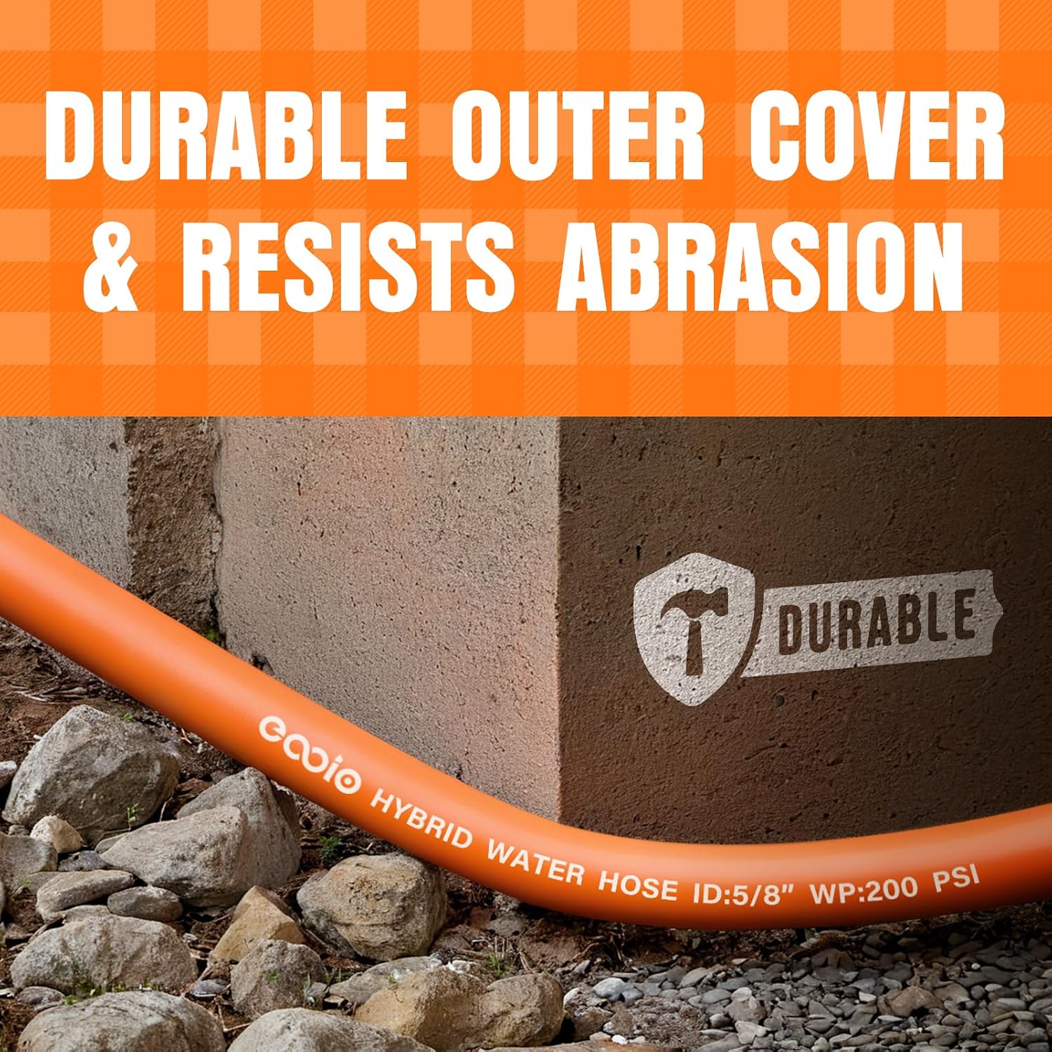 Garden Hose 6 ft x 5/8", NON-EXPANDING Flexible Water Hose, Kink Resistant Lightweight Hybrid Hose, Leakproof Yard Hose with Male to Female Fittings