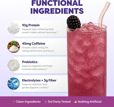 Javvy Clear Protein Powder with Clear Whey Protein, BlackBerry Lemonade