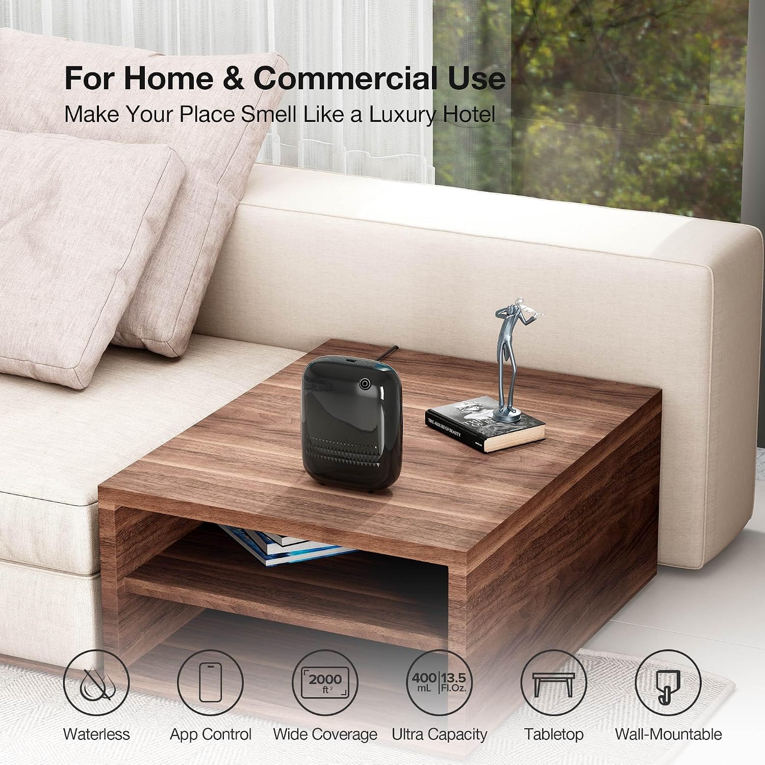 Airversa ANW Smart Waterless Diffuser Starter Kit for Room, Black