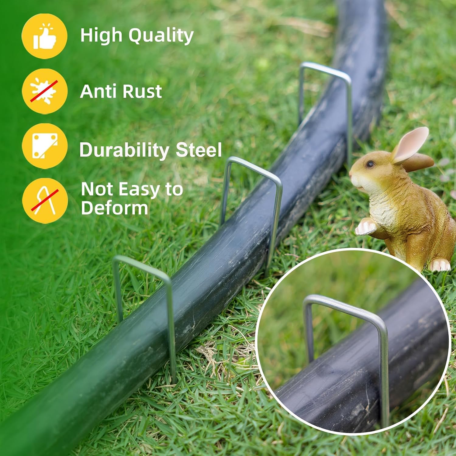 30 Pack Lawn Staples, Premium Garden Landscape Staples, Galvanized Heavy-Duty Gauge Stakes, U-Shaped Tent Stakes, Anti-Rust Fence Netting Pins Ground Spikes, Sod Pins