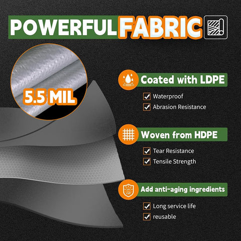RAINDEWAY Tarps 8x10Ft 5.5 Mil Multipurpose Waterproof Poly Tarp Cover