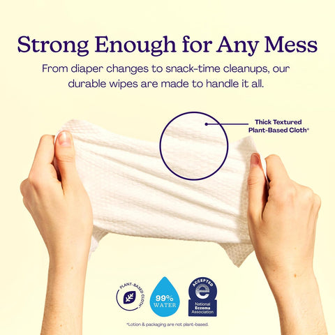 Hello Bello Premium Fragrance-Free Baby Wipes, with Chamomile & Aloe Extracts for Sensitive Skin - 12 Resealable Packs = 720 Total Wipes