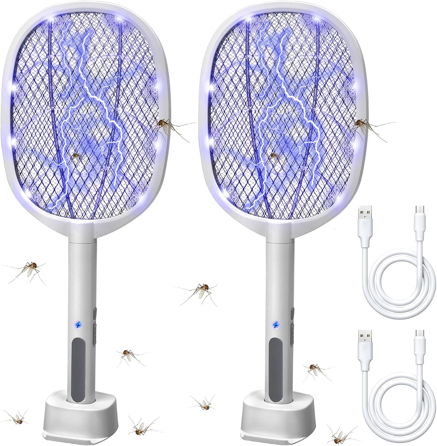 Lulu Home 2-in-1 Electric Bug Zapper Racket, 2 Packs