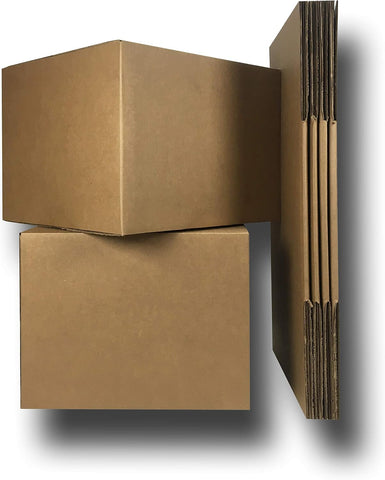 Amazon Basics Cardboard Moving Boxes for Packing and Shipping, Large Size, 20" x 20" x 15", Brown, 6-Pack