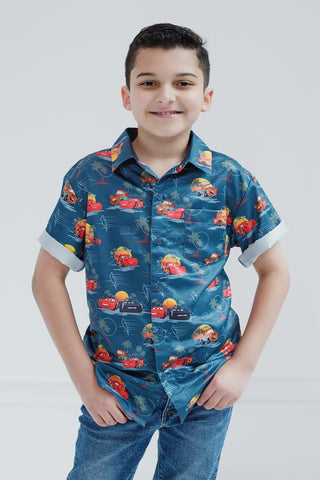 Disney Boys' Short Sleeve Button-Down Shirt for Baby & Kids