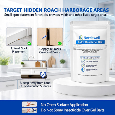Indoor Cockroach Gel Bait, 4 x 30 g Tubes, Indoxacarb 0.6%