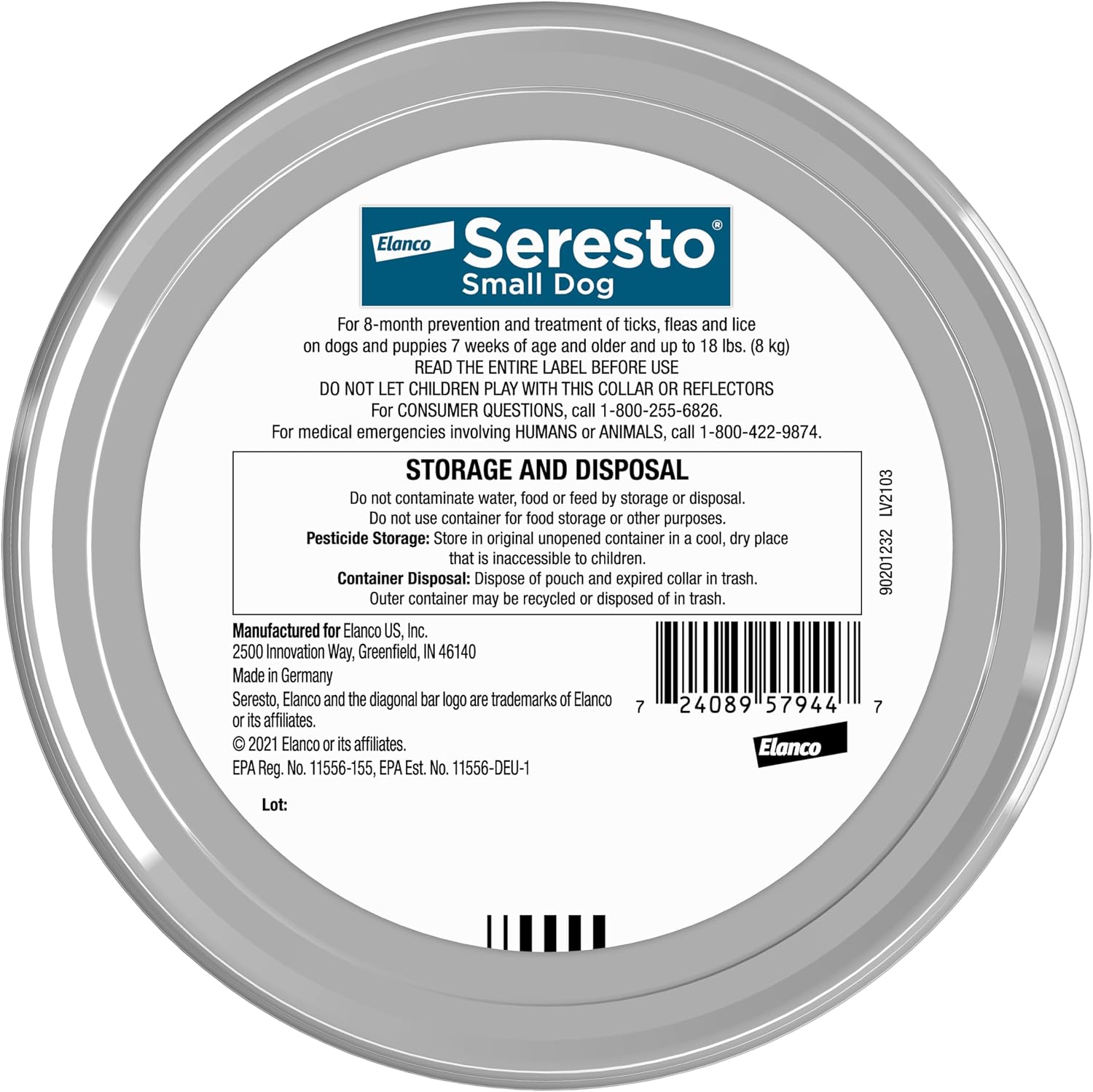 Seresto Small Dog Vet-Recommended Flea & Tick Treatment & Prevention Collar for Dogs Under 18 lbs | 8 Months Protection
