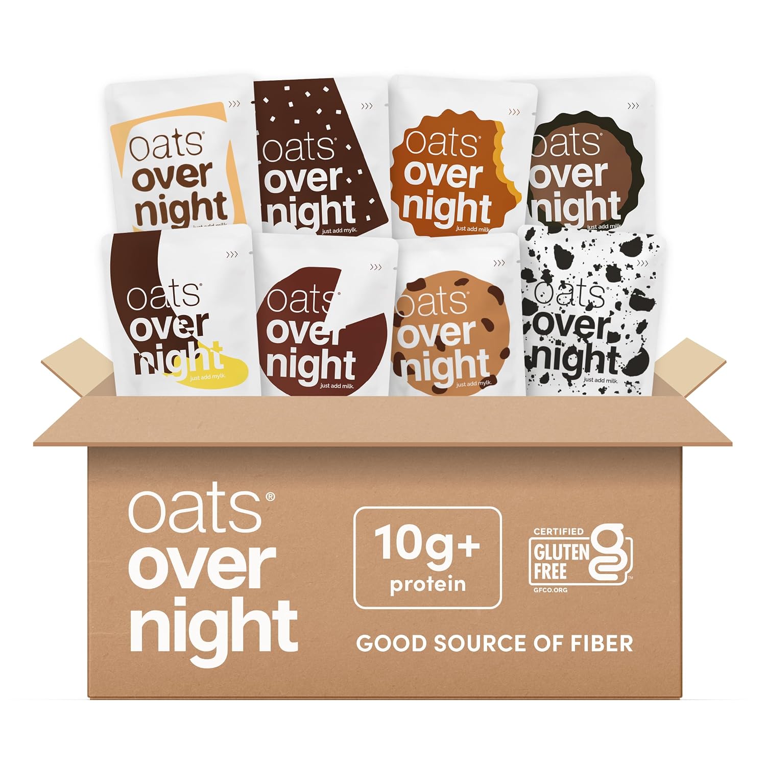 Oats Overnight Chocolate Variety Pack – High Protein Oatmeal, 24 Pack