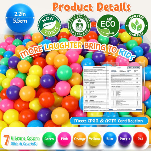 Hovenlay Ball Pit Balls, Plastic Toy Balls for Babies, Toddlers and Kids