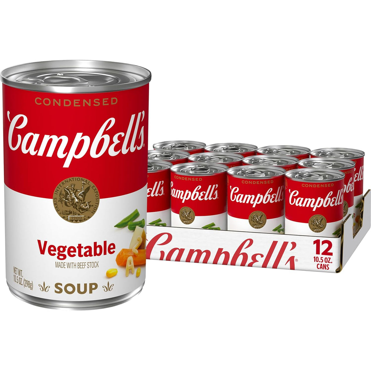 Campbell's Condensed Vegetable Soup With Beef Stock, 10.5 oz Can (12 Pack)