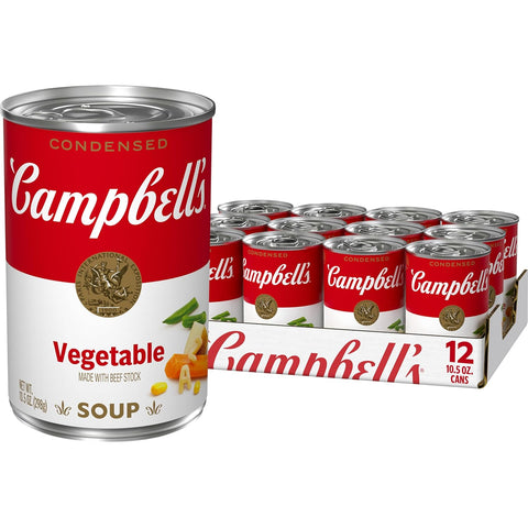 Campbell's Condensed Vegetable Soup With Beef Stock, 10.5 oz Can (12 Pack)