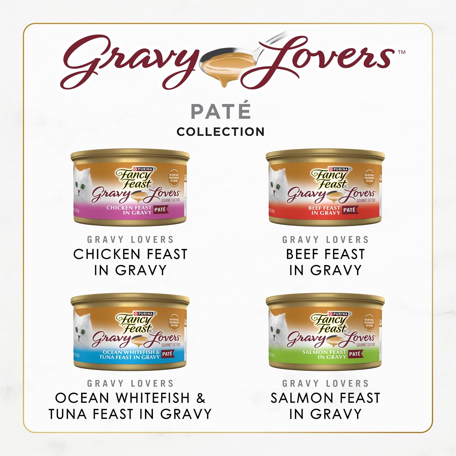 Purina Fancy Feast Gravy Lovers Wet Cat Food Variety Pack, 4.5 lb, 24 Pack
