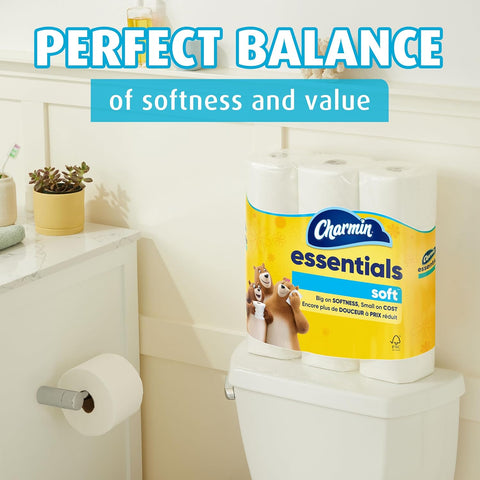 Charmin Essentials Soft Toilet Paper 6 Mega Rolls, 330 sheets per roll