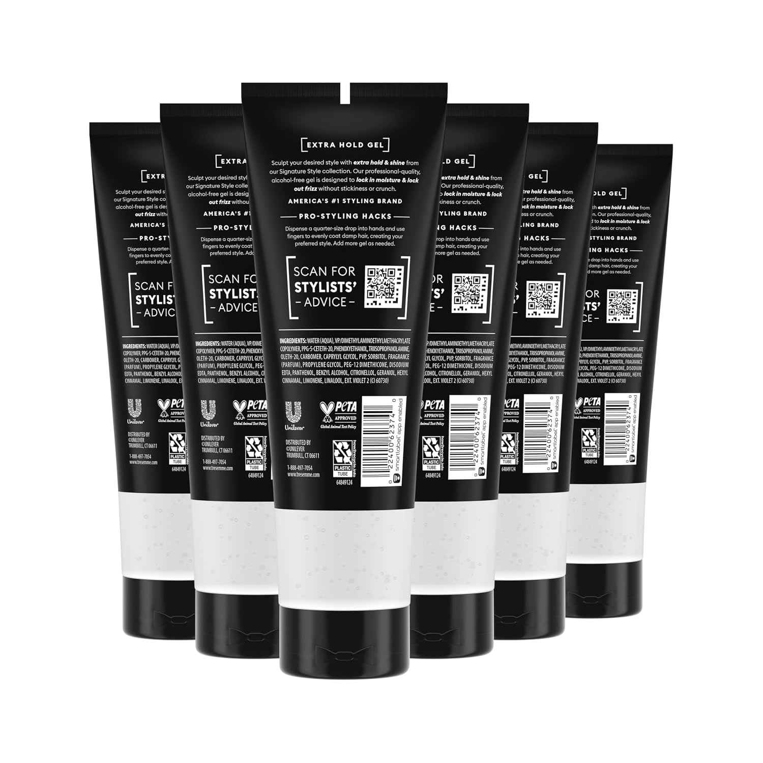 TRESemmé Hair Gel Extra Hold Alcohol-Free 24H Frizz Control 9 oz | For frizz-prone hair, Helps moisturize & add shine, Sculpting, Strong hold, Humidity protection