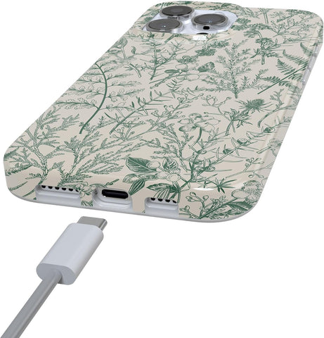Casely iPhone 16 Pro Max Case | Sage Garden | Green Floral | Compatible with MagSafe | Classic Ultra Slim Design