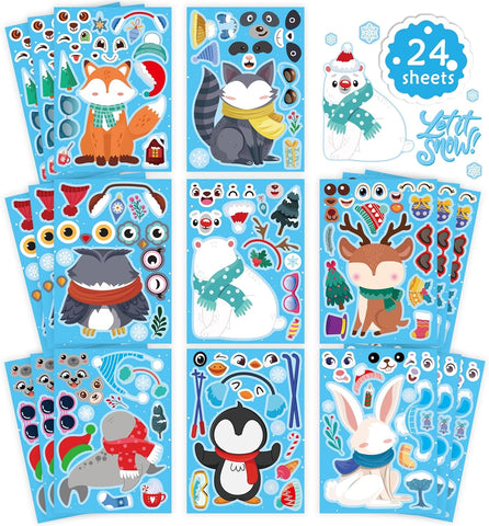 Winter Stickers for Kids Toddlers, Make Your Own Winter Animal Stickers