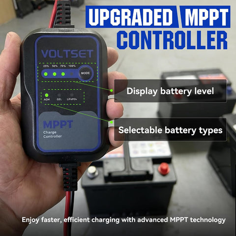 Voltset 20W 12V Solar Panel Battery Charger Trickle Maintainer Kit