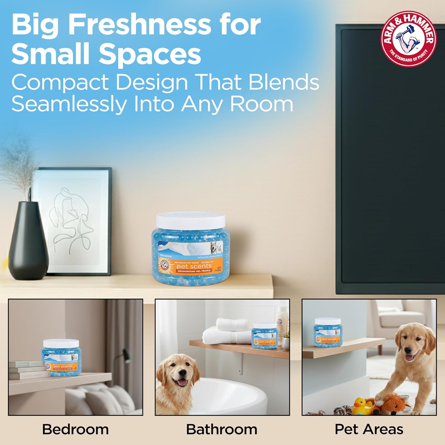 Arm & Hammer Pet Scents Deodorizing Gel Beads, Fresh Breeze, 12 Oz