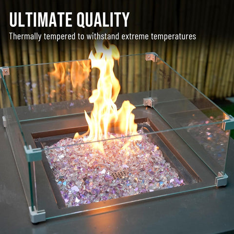 Skyflame Rose Gold Reflective Fire Pit Glass Rocks for Fireplace Fire Pit