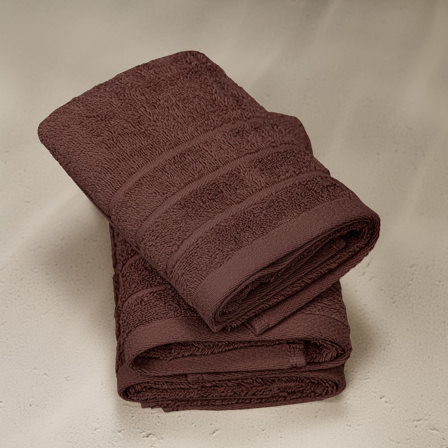 Tens Towels 6 Piece Hand Towels Set 16 x 28 Inches, Brown