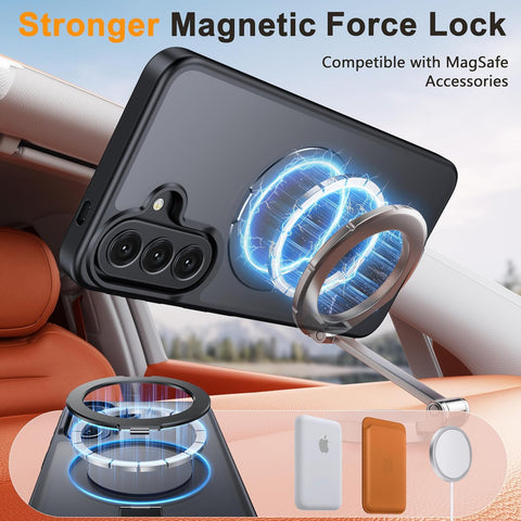 Oterkin Magnetic Case for Samsung Galaxy A37/A36/A56 5G with Stand, Black