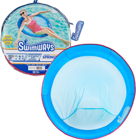 SwimWays Spring Float Premium Papasan Pool Lounger with Breathable Mesh Seat, Inflatable Pool Floats for Adults with Fast Inflation, for Ages 15 & Up
