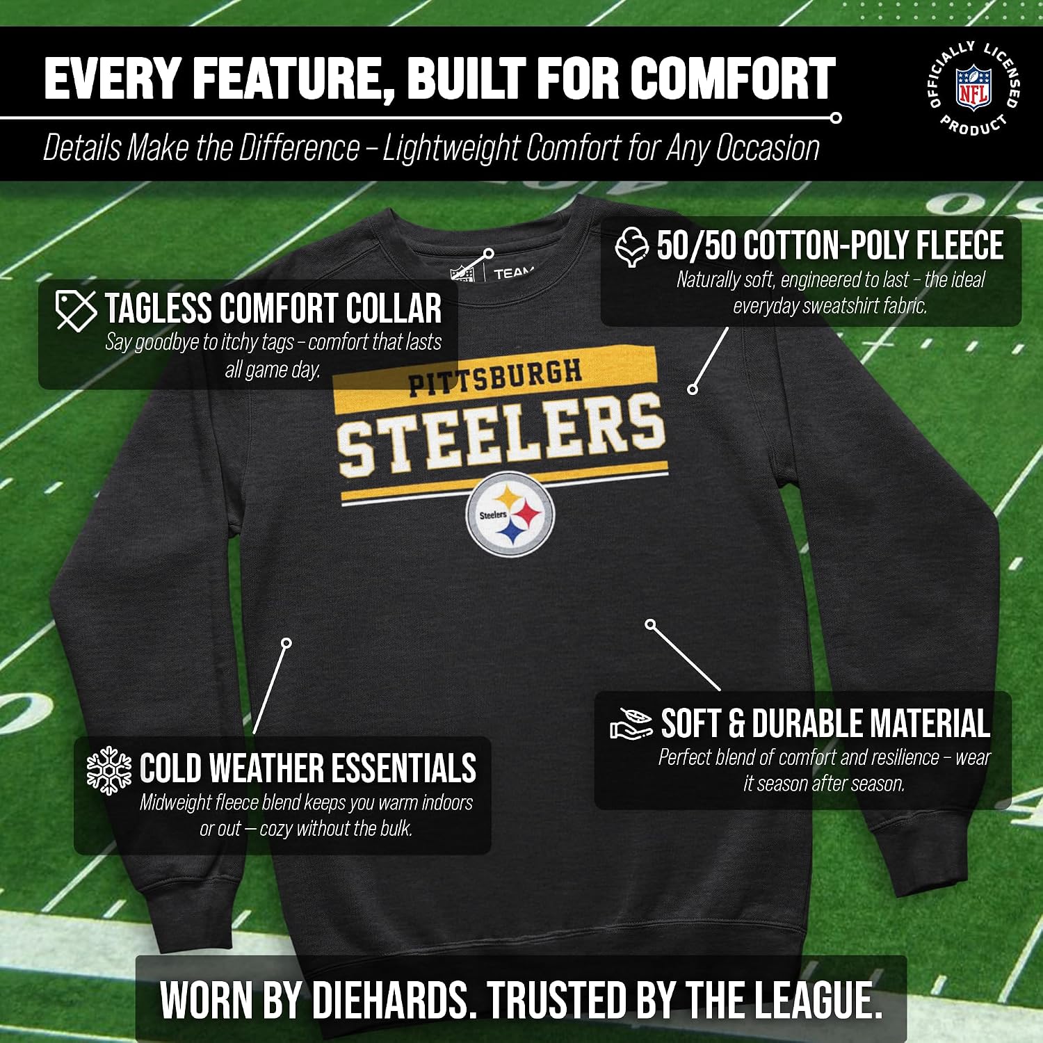 NFL Team Block Crewneck Sweatshirt - Men Women