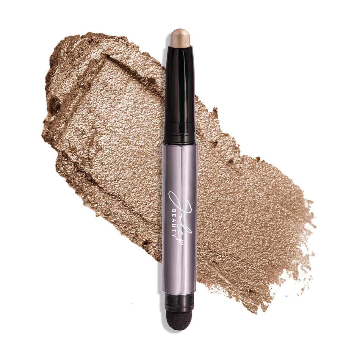 Julep Eyeshadow 101 Crème-to-Powder Waterproof Eyeshadow Stick – Silver Moonlight Shimmer – Long-Lasting, Crease-Proof, Medium Golden-Beige Shimmer Eyeshadow with Built-in Smudger