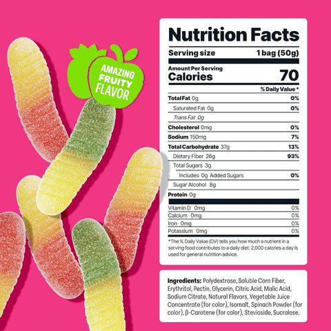 Shameless Snacks Sour Gummy Worms - Sour Candy & Fruit Snacks, Keto