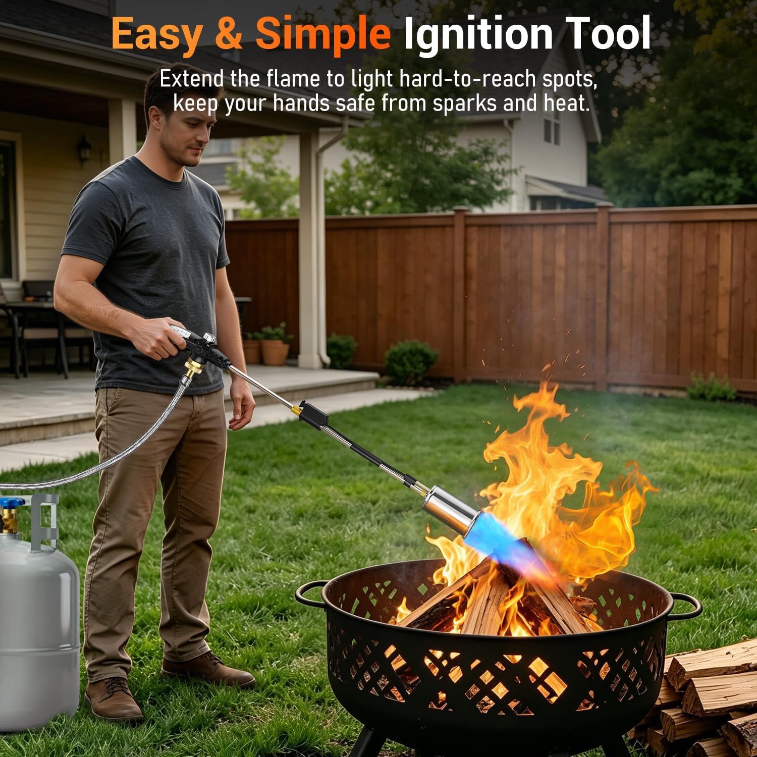Sondiko Propane Torch Weed Burner with 10 FT Hose, High Output Weed Torch