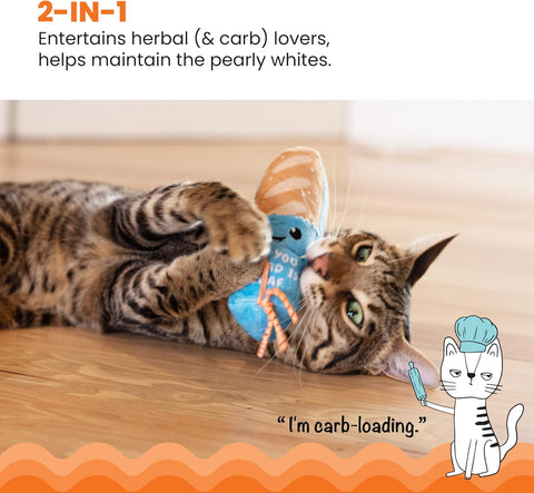 Catstages Loaf Kicker Interactive Cat Toy with Catnip & Dental Mesh, 6.5"