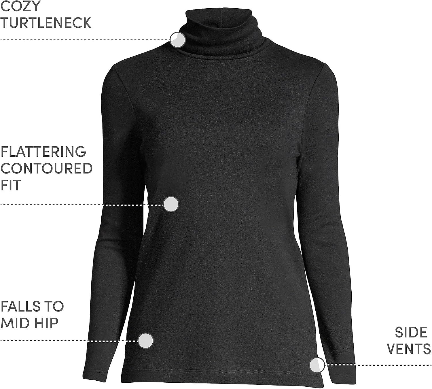 Lands' End Women's Supima Cotton Turtleneck