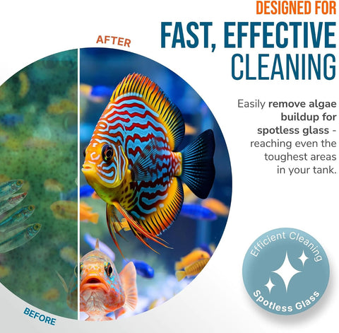 FLIPPER Max Magnetic Aquarium Cleaner – 2-in-1 Flip Scrubber and Scraper, Floating Design for Cleaning Hard-to-Reach Algae and Debris on Glass and Acrylic Tanks up to 3/4" (19mm)