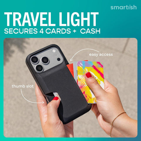 Smartish iPhone 17 Pro Wallet Case, Card Holder, Wallet Slayer Vol 1, Black