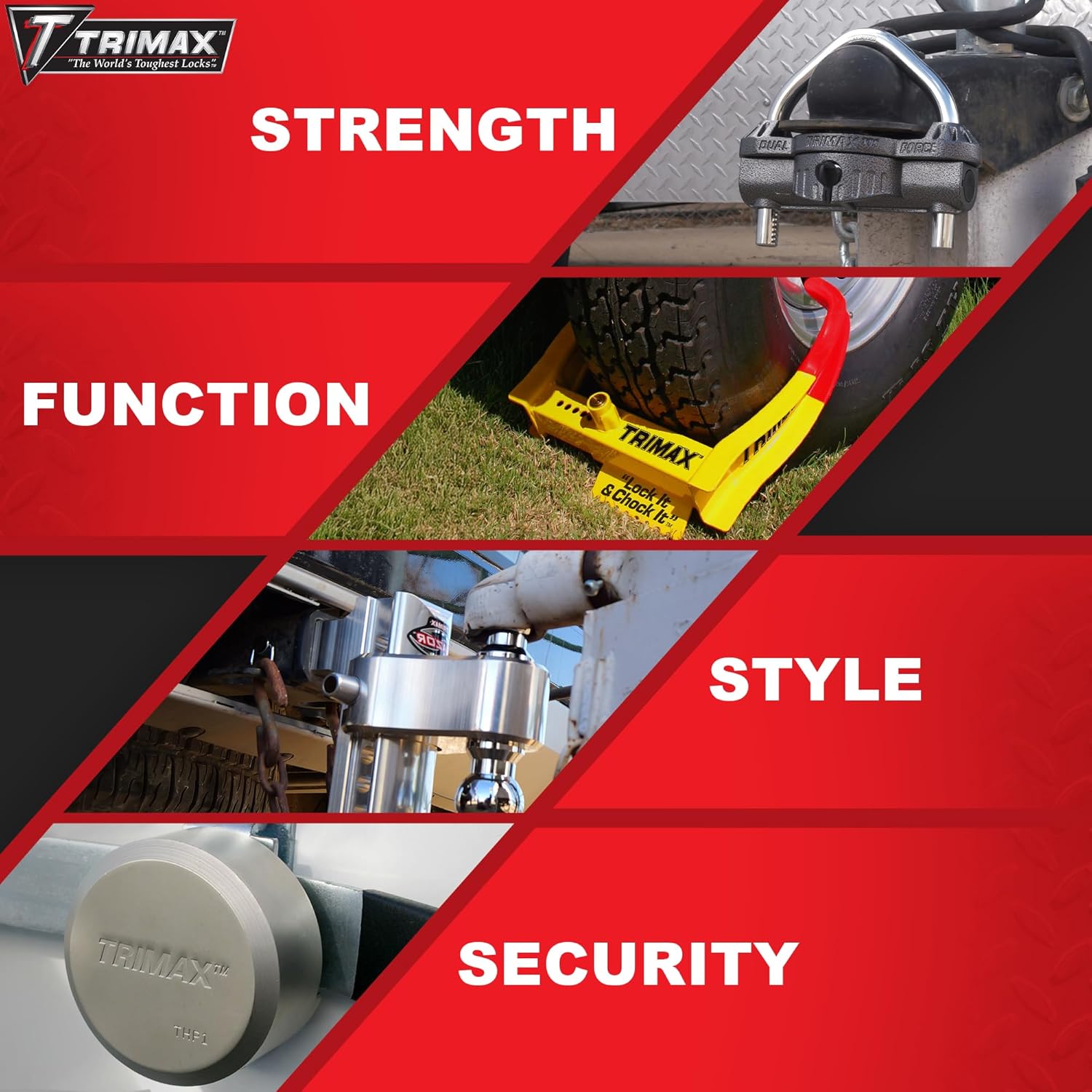TRIMAX TFW80HD 5th Wheel King Pin Lock, Red