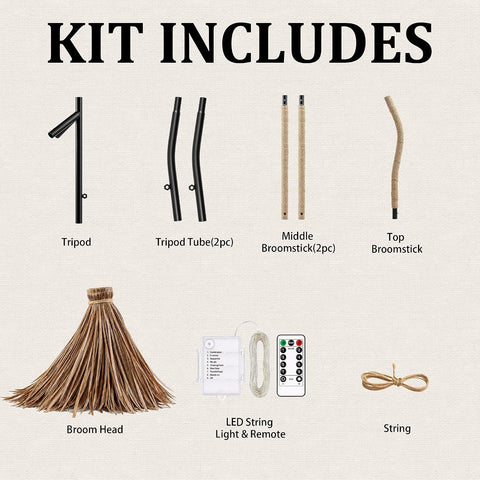 Halloween Decorations – 4.5FT Light Up Witch Broom