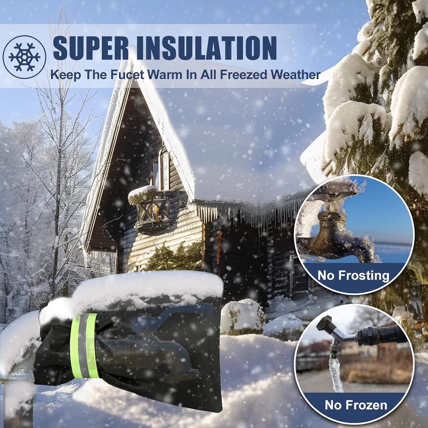 2 Pack Outdoor Faucet Covers for Winter Freeze Protection