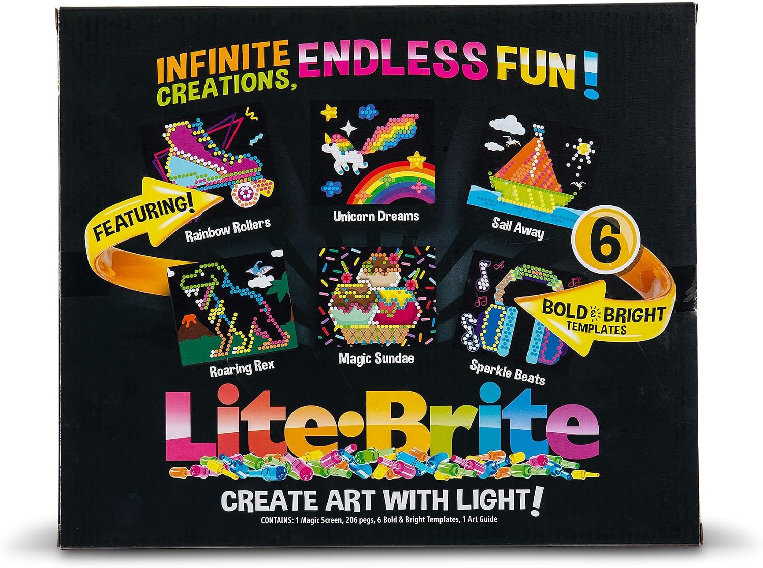 Lite Brite Classic, Favorite Retro Toy - Create Art with Light, STEM, Educational Learning, Holiday, Birthday, Gift, Boys, Kid, Toddler, Girls Age 4+